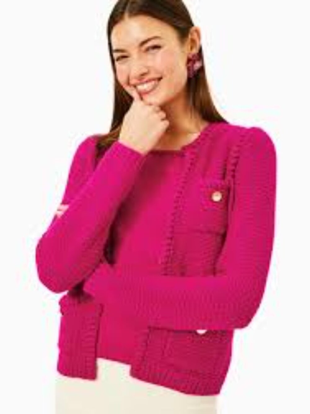 Lilly Pulitzer Kenton Cardigan Fuchsia Pink Size Small Sweater